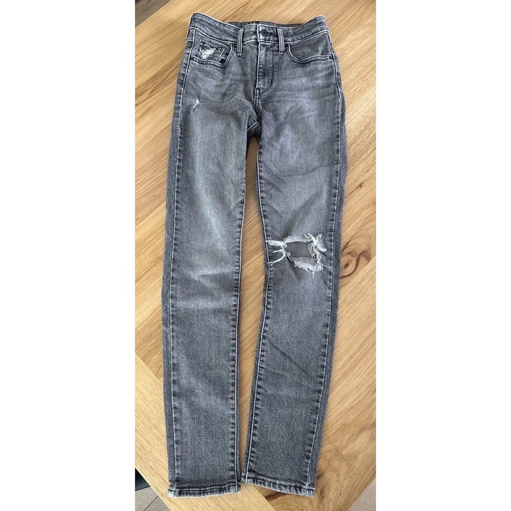 LEVI'S 721 High Rise Skinny Jeans 26x30 Stone Wash Gray